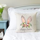  Happy Easter Bunny Ears Pillow Cover 18x18 inch