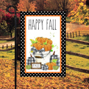  Happy Fall Polka Dot Garden Flag 12x18 inch