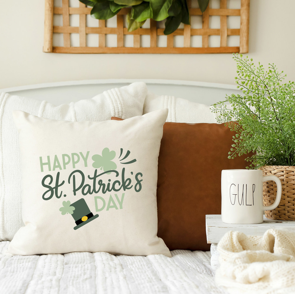 Happy St. Patrick's Day- 18x18 inch St Patrick's Day Pillow Cover