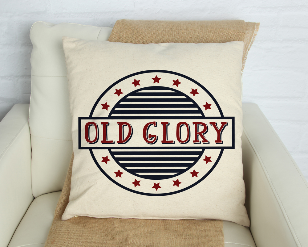 Old Glory Pillow Cover 18x18 inch- Independence Day- Fourth of July