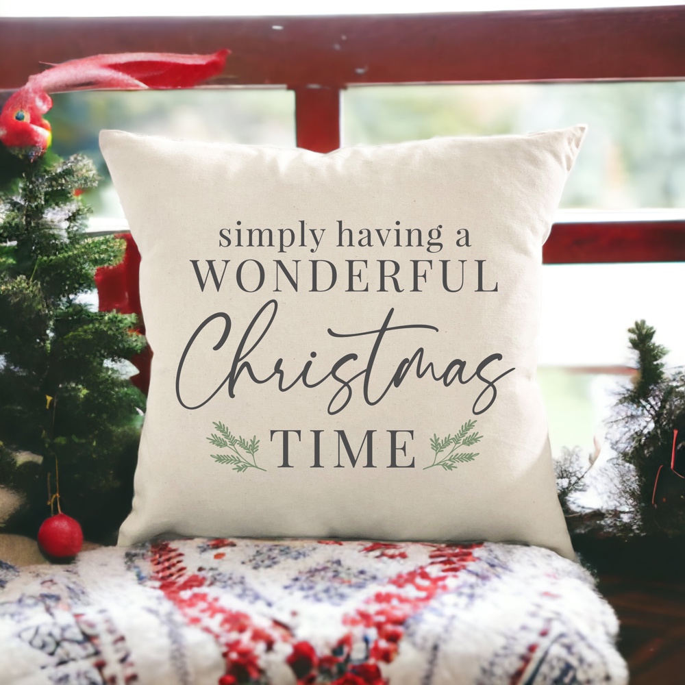 Simply Having a Wonderful Christmas Pillow Cover 18x18 inch