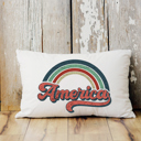  America Retro Pillow Cover 12x20 inch- Independence Day- Fourth of July