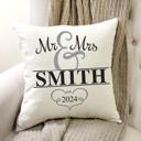  Mr. and Mrs. Customizable Pillow Cover 18x18