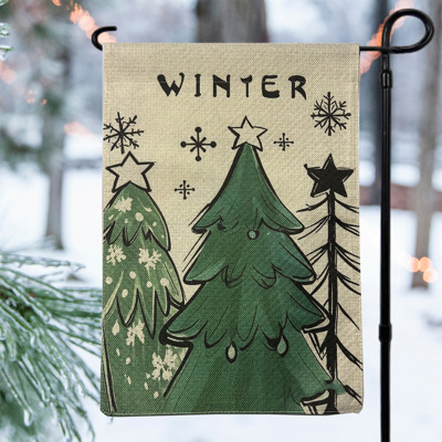 Winter Christmas Trees Garden Flag