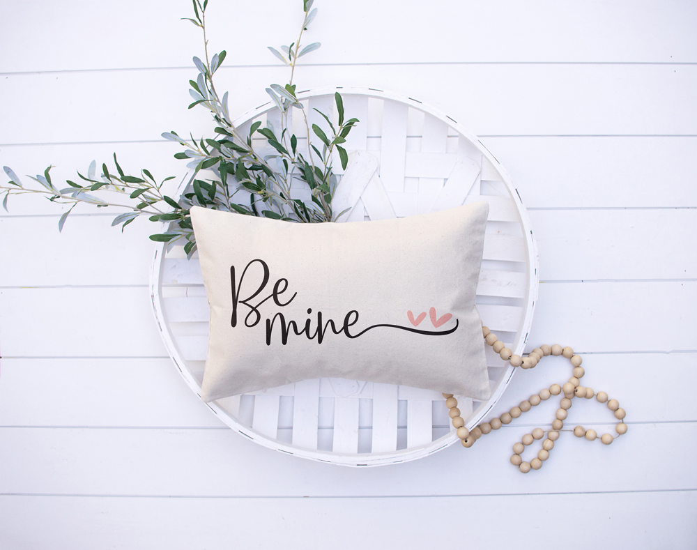 Be Mine Valentine's Day Pillow Cover 12x20 Inch