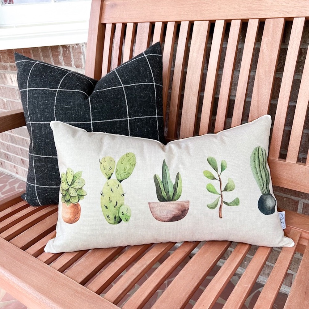 Cactus Summer Pillow Cover 12x20 inch