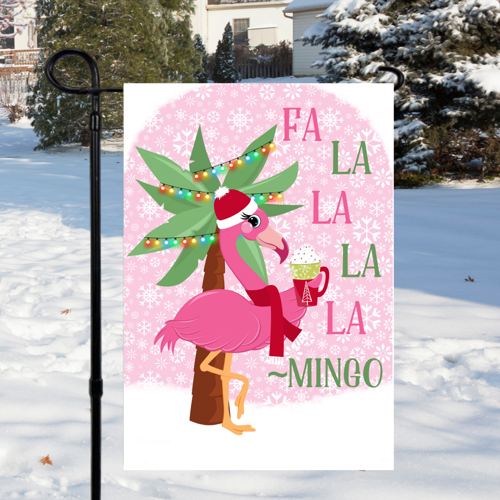 Fa La La Mingo Christmas Garden Flag 12x18 inch