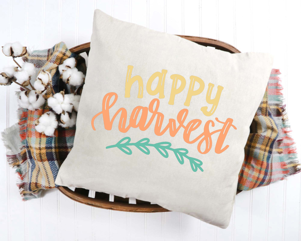 Happy Harvest Pillow Cover 18x18 inch