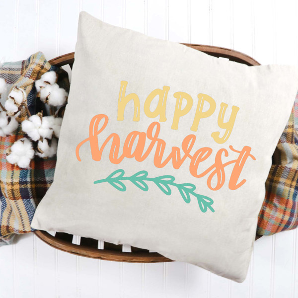 Happy Harvest Pillow Cover 18x18 inch