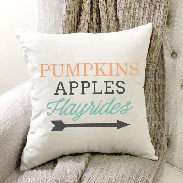 Pumpkins Apples Hayrides Pillow Cover 18x18 inch