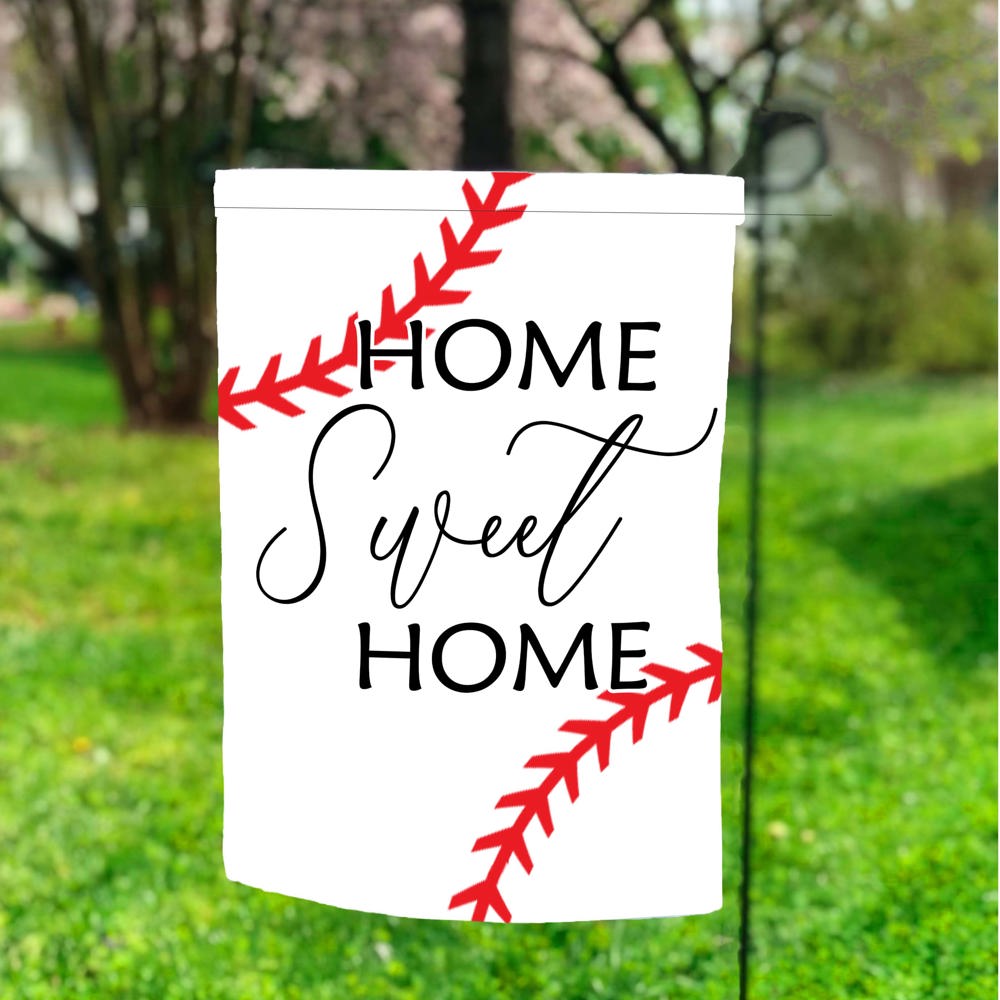 Home Sweet Home Baseball Garden Flag 12x18 inch