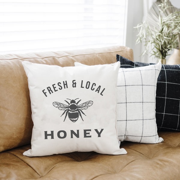 Local Honey- Summer Pillow Cover 18x18 inch