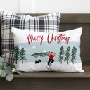  Merry Christmas with Man Carrying Tree- 12x20 inch pillow cover #24