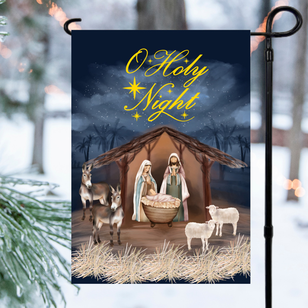 O Holy Night Garden Flag 12x18 inch