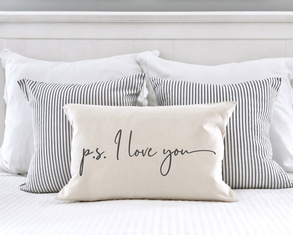 P.S. I Love You Valentine's Day Pillow Cover 12x20 Inch