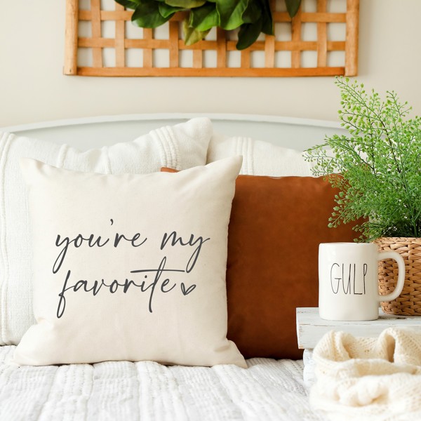 You're My Favorite Throw Pillow Cover 18x18