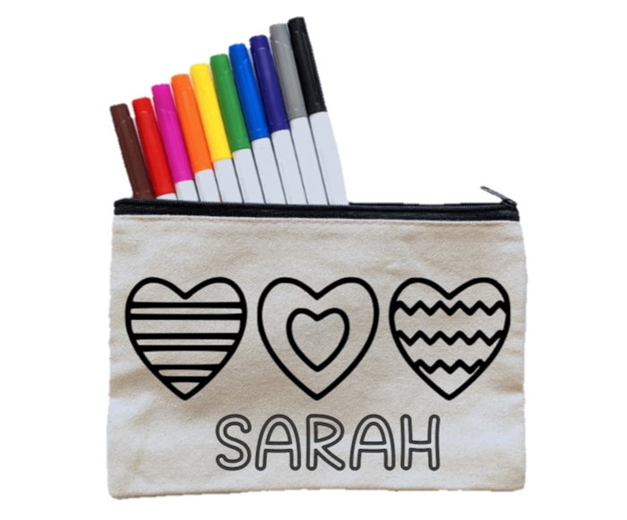 Personalized Valentine's Activity Kit | Color Your Own Bag for Kids