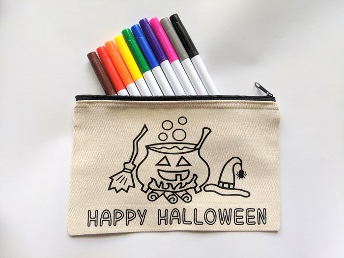 Halloween Color Your Own Bag Kit for Kids - Coloring Kit with Markers