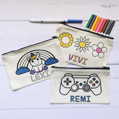 Personalized Color Your Own Bag Kit: Custom Kids Gift with Markers