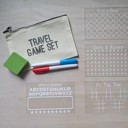  Reusable Travel Game Set for Kids: 4 Game Boards with Dry Erase Markers