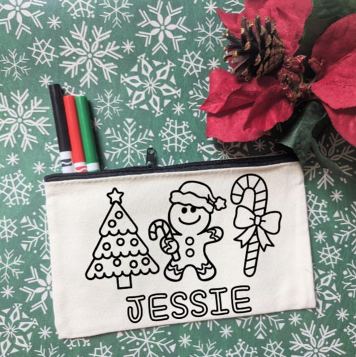 Personalized Stocking Stuffer for Kids - Coloring Activity Kit with Markers