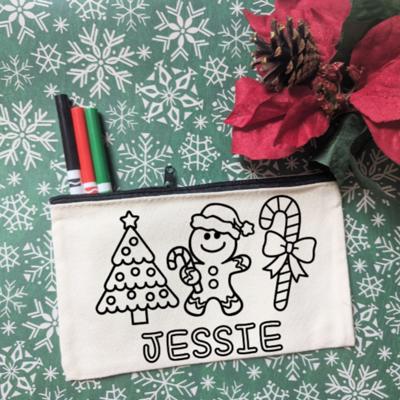 Personalized Stocking Stuffer for Kids - Coloring Activity Kit with Markers