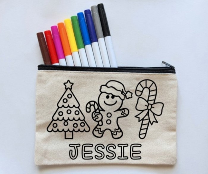 Personalized Stocking Stuffer for Kids - Coloring Activity Kit with Markers