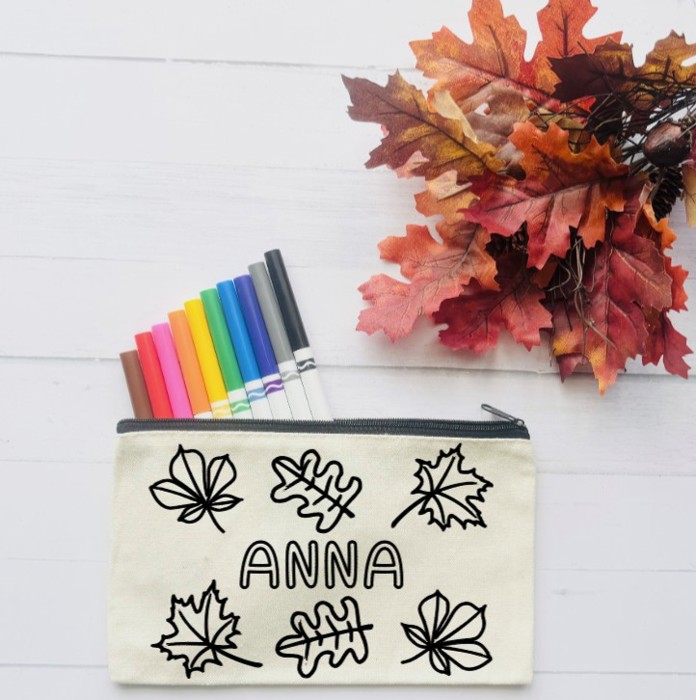 Personalized Thanksgiving Gift for Kids | Color Your Own Bag Kit with Markers