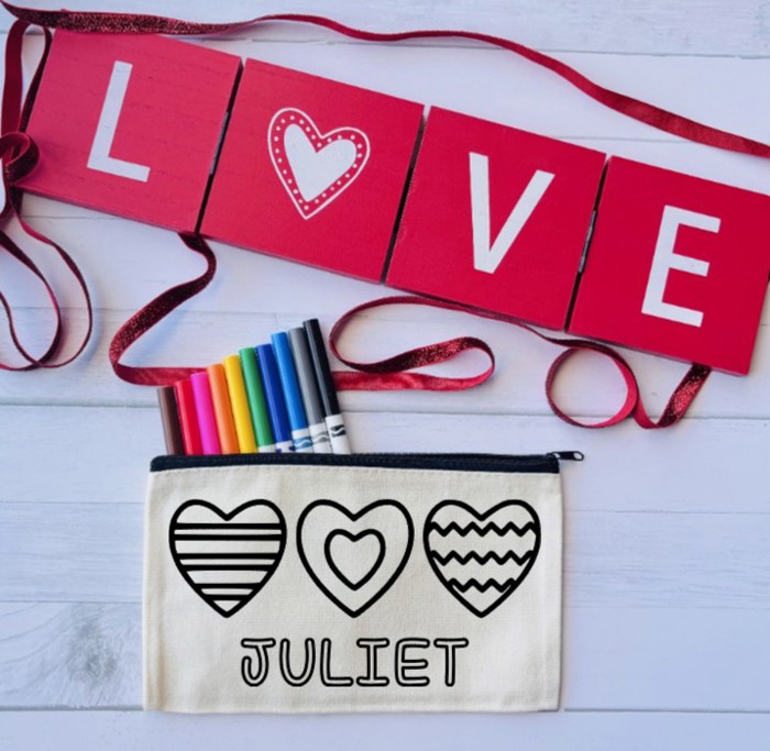 Personalized Valentine's Activity Kit | Color Your Own Bag for Kids