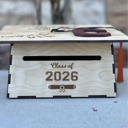  Graduation Cap Card Holder Box | Class of 2026 | Personalized Senior Gift | Custom Name & School Letter | Grad Party Money Box