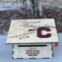  Graduation Cap Card Holder Box | Class of 2026 | Personalized Senior Gift | Custom Name & School Letter | Grad Party Money Box