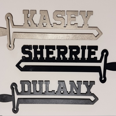 Custom Sword Name Sign – Laser Cut 