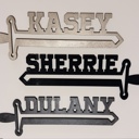  Custom Sword Name Sign – Laser Cut 