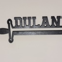 GUN METAL Custom Sword Name Sign – Laser Cut 