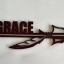 Burgundy Custom Laser-Cut Name Arrow Sign
