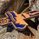  US Navy “Forged by the Sea” Wooden Cross — Laser Cut Military Wall Decor