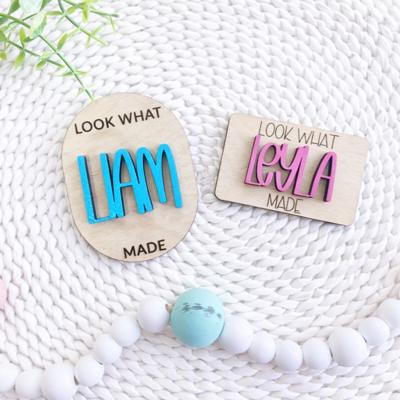 Personalized Look What I Made Magnets, Kids Name, Artwork Display, Gift for Kids, Refrigerator Magnet, Home Decor, Grandparents Gift