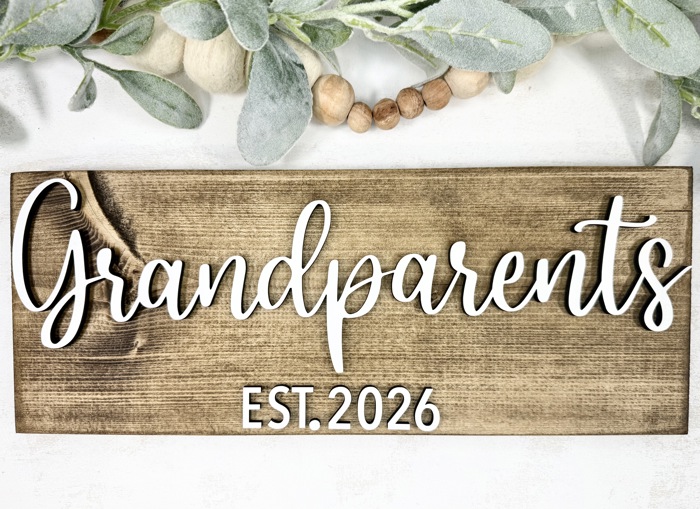 Grandparents Established Sign, Grandparents gift, Pregnancy announcement, New Grandparents Sign
