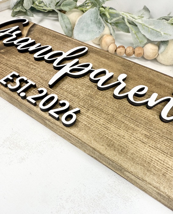 Grandparents Established Sign, Grandparents gift, Pregnancy announcement, New Grandparents Sign