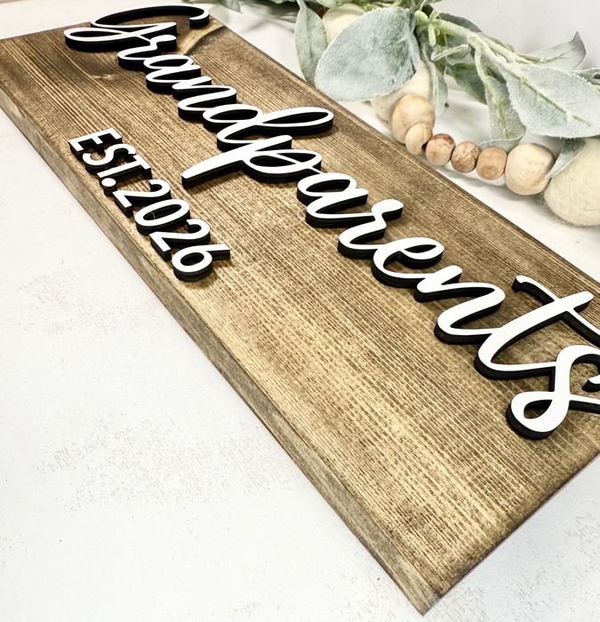 Grandparents Established Sign, Grandparents gift, Pregnancy announcement, New Grandparents Sign