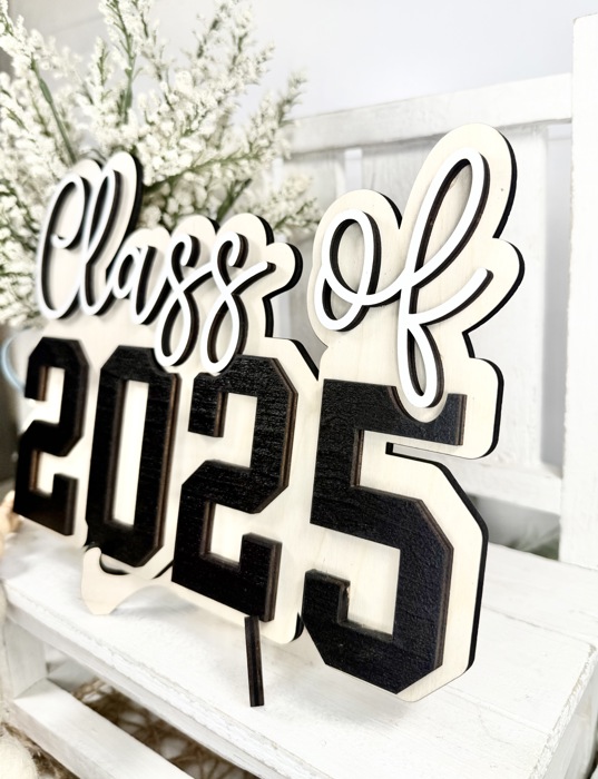 Graduations Decorations, 2025 Wood Table Sign, Class of 2025 Graduation Table Centerpiece for Graduation Party, Decorations Supplies