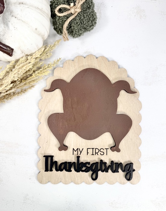 Wooden My First Thanksgiving DIY Milestone,Baby Milestone Cards,My First Holiday,Expecting Mom Gift,Baby Shower Gift,Baby Photo Prop