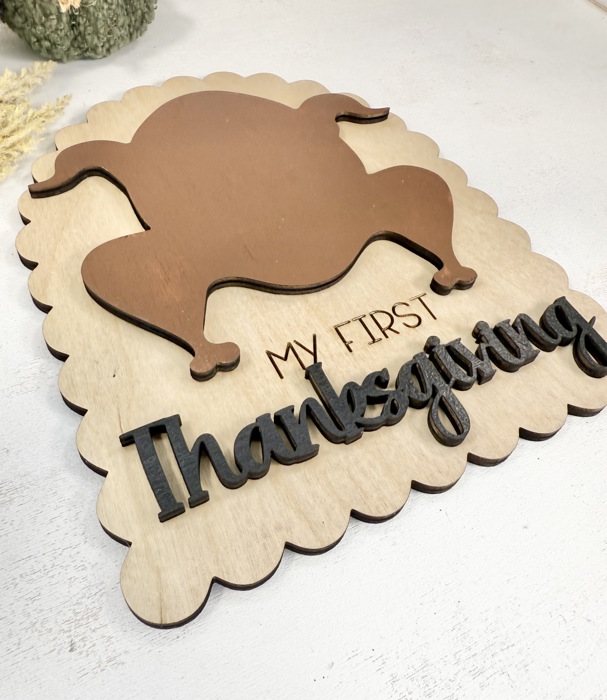 Wooden My First Thanksgiving DIY Milestone,Baby Milestone Cards,My First Holiday,Expecting Mom Gift,Baby Shower Gift,Baby Photo Prop