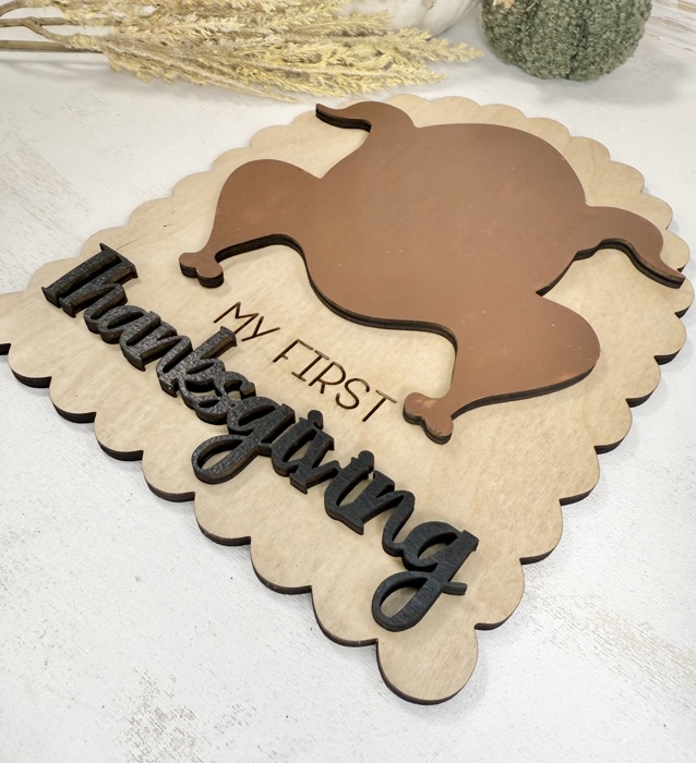 Wooden My First Thanksgiving DIY Milestone,Baby Milestone Cards,My First Holiday,Expecting Mom Gift,Baby Shower Gift,Baby Photo Prop