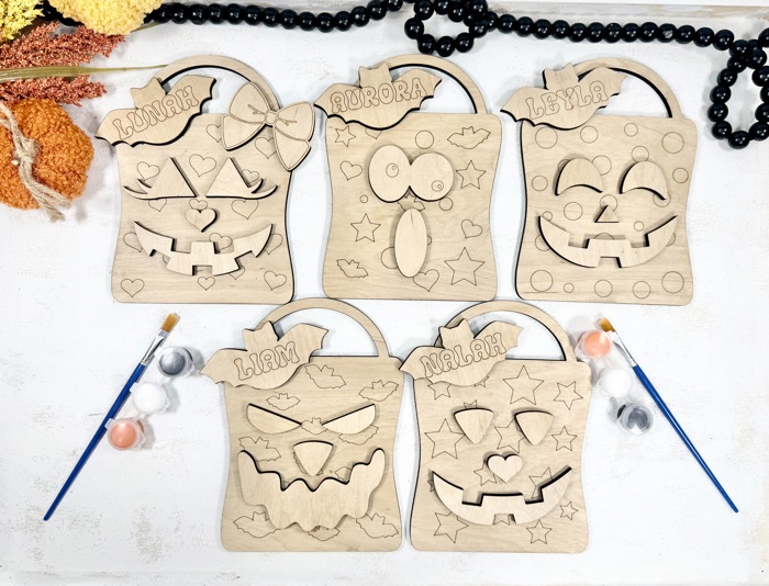 Personalized Halloween DIY Painting Kit, Personalized DIY Activity for Kids, Kids Ghost Painting Set, Kids Halloween Party Activity