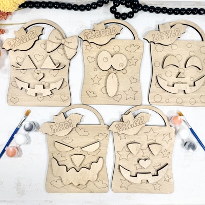 Personalized Halloween DIY Painting Kit, Personalized DIY Activity for Kids, Kids Ghost Painting Set, Kids Halloween Party Activity