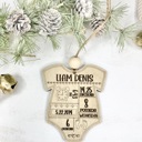 Birth Stat Ornament,Personalized Baby Birth Stat Ornaments, Baby’s First Christmas Ornament, Newborn Baby Keepsake Ornament