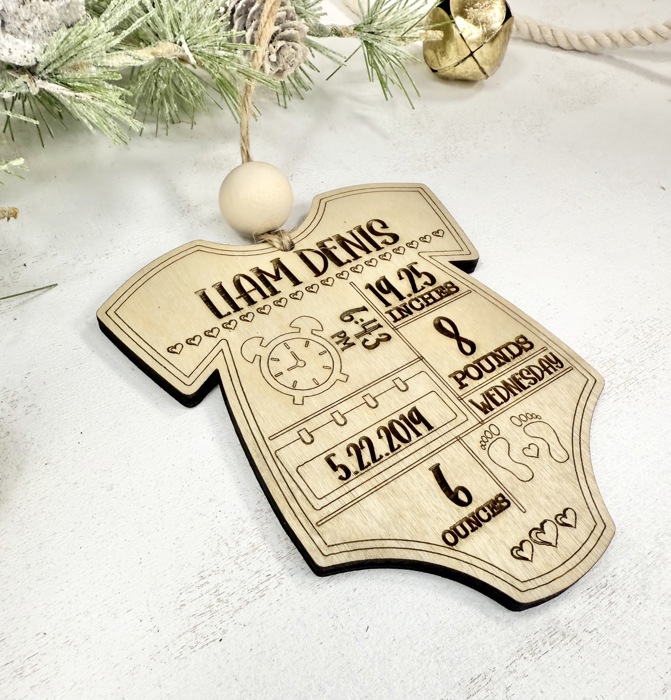 Birth Stat Ornament,Personalized Baby Birth Stat Ornaments, Baby’s First Christmas Ornament, Newborn Baby Keepsake Ornament