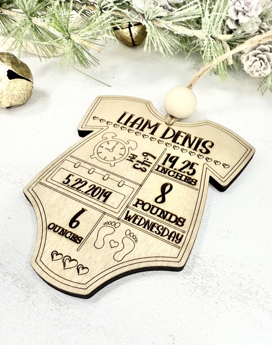 Birth Stat Ornament,Personalized Baby Birth Stat Ornaments, Baby’s First Christmas Ornament, Newborn Baby Keepsake Ornament