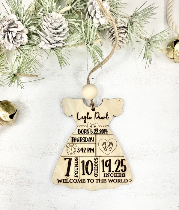 Birth Stat Ornament,Personalized Baby Birth Stat Ornaments, Baby’s First Christmas Ornament, Newborn Baby Keepsake Ornament